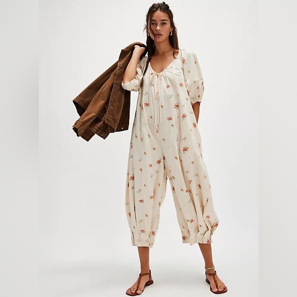 NEW Free People Bop Around Printed Jumpsuit